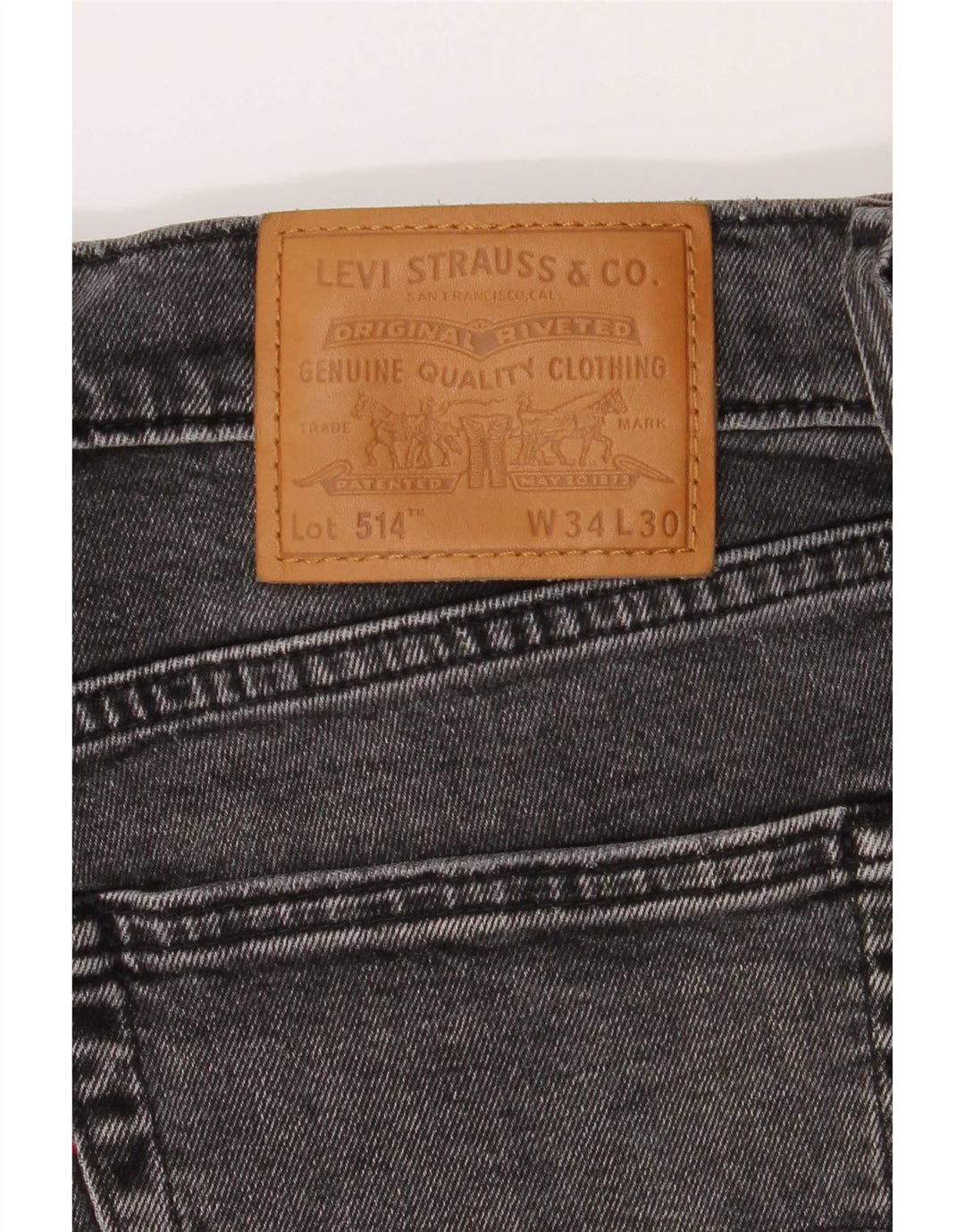 Мужские прямые джинсы Levi's 514 W34 L30 серые, хлопок