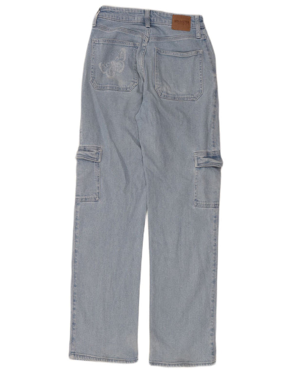 Женские прямые джинсы Hollister с высокой посадкой США 0 XS W25 L32 Синяя бабочка