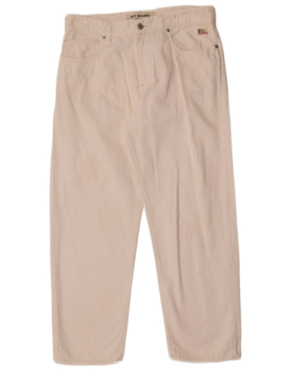 Женские прямые повседневные брюки Roy Rogers с высокой талией W30 L28, белый хлопок