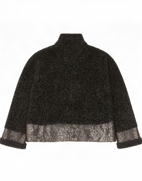 Женский кардиган свободного кроя Zara UK 14, средний серый цвет с цветными блоками