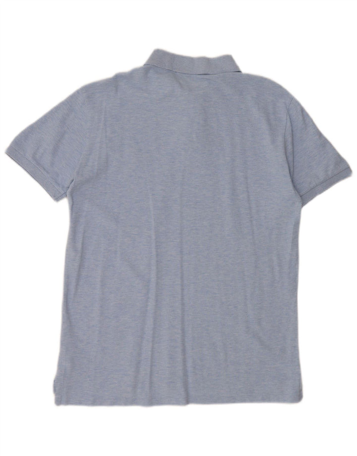 POLO RALPH LAUREN Мужская рубашка поло приталенного кроя, большая синяя хлопковая рубашка в крапинку