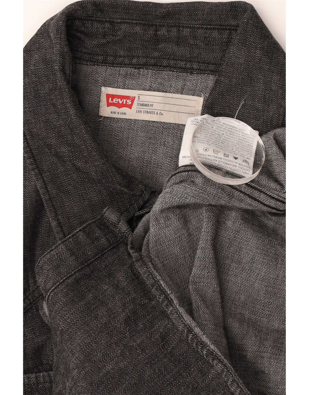 Мужская джинсовая рубашка Levi's, маленькая серая, хлопок