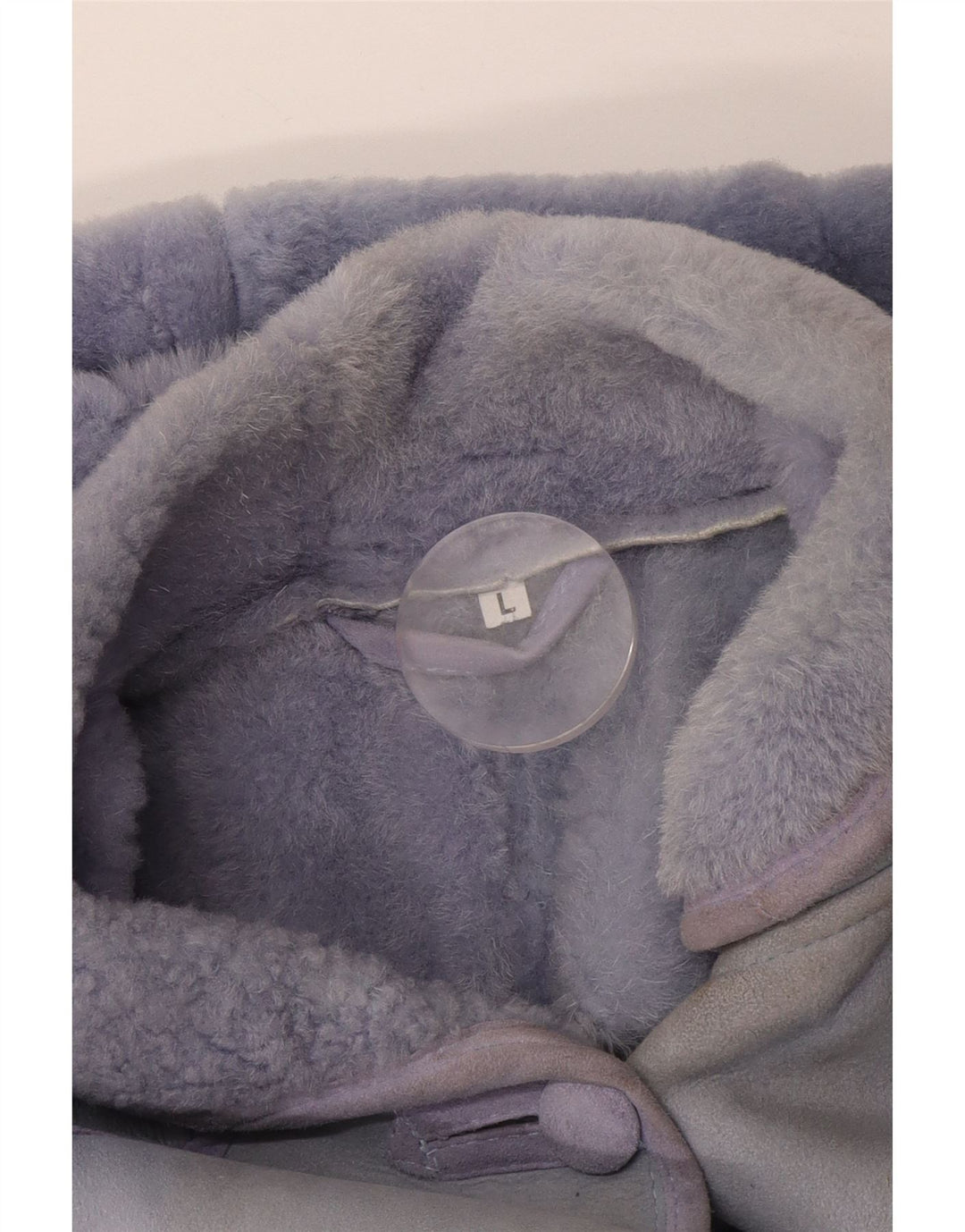 Винтажная женская короткая дубленка с капюшоном UK 16, большая фиолетовая пэчворк