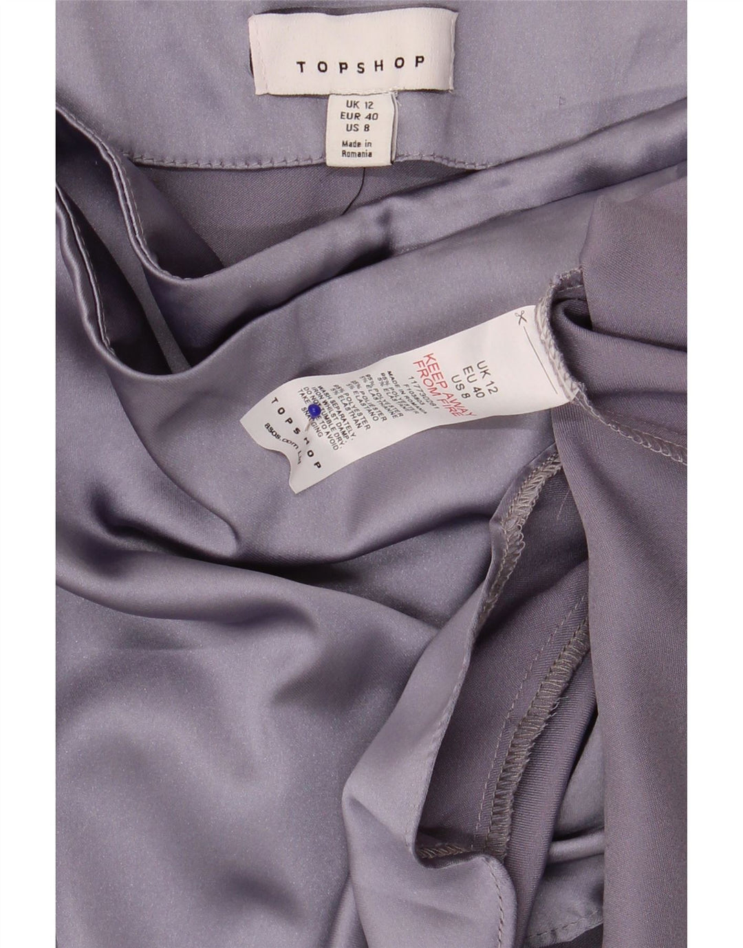 Topshop Женская мини-юбка с запахом UK 12 Medium W30 Фиолетовый полиэстер