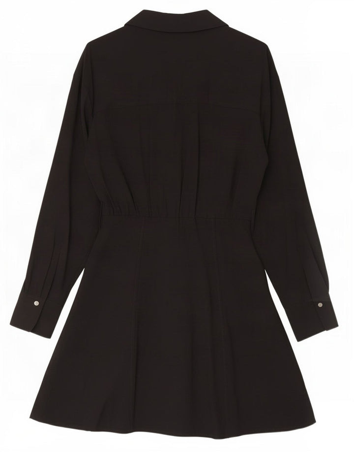 Женское платье-рубашка Zara UK 12, средний черный, вискоза