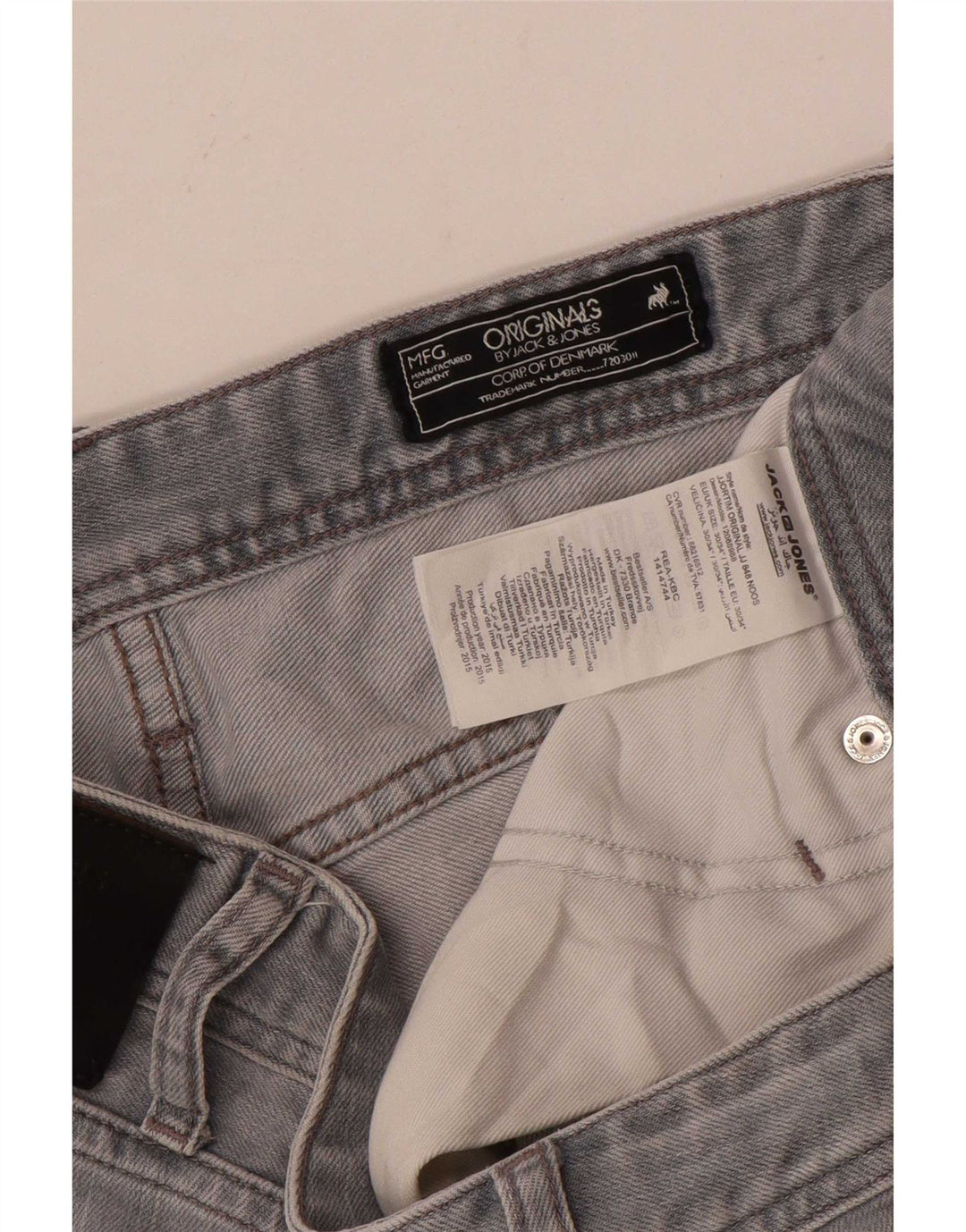 Мужские джинсы Jack & Jones Tim Slim W30 L34, серый хлопок