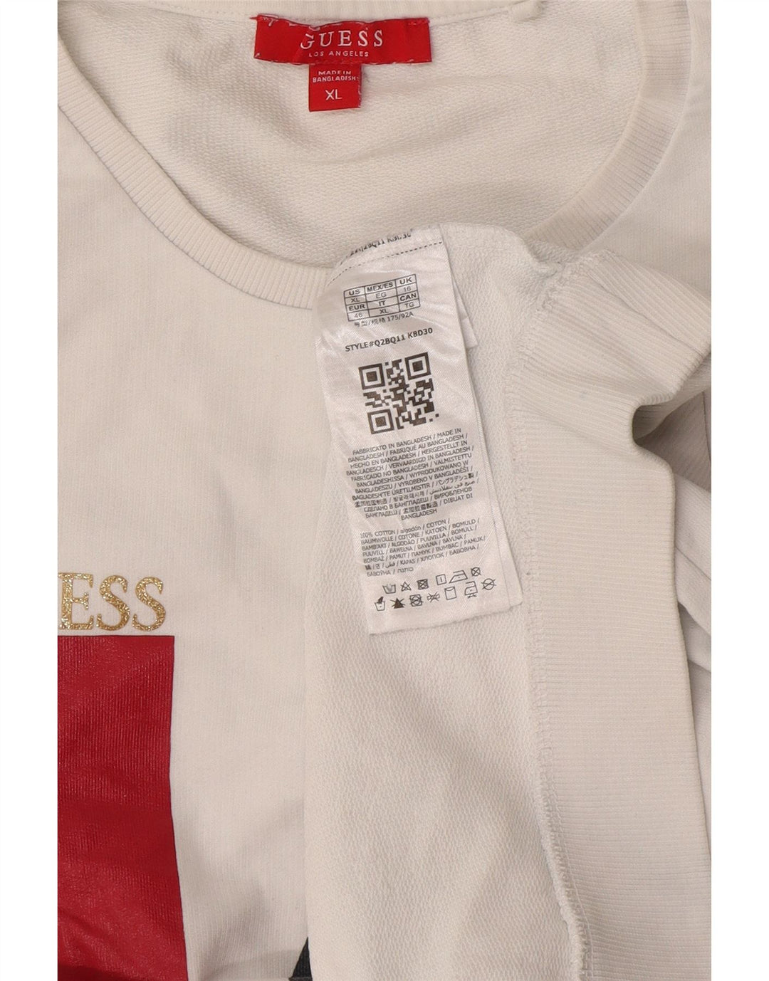 Женский свитер Guess с рисунком UK 16, большой размер, белый хлопок