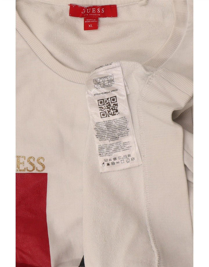 Женский свитер Guess с рисунком UK 16, большой размер, белый хлопок
