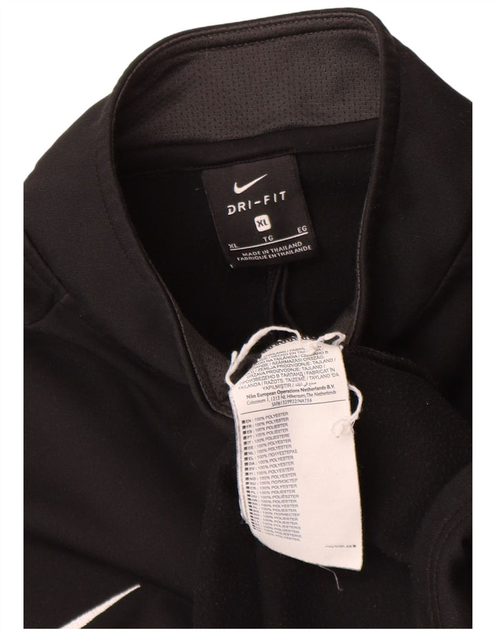 Мужской пуловер на молнии с графическим принтом Nike Dri Fit, спортивный костюм, топ XL, черный