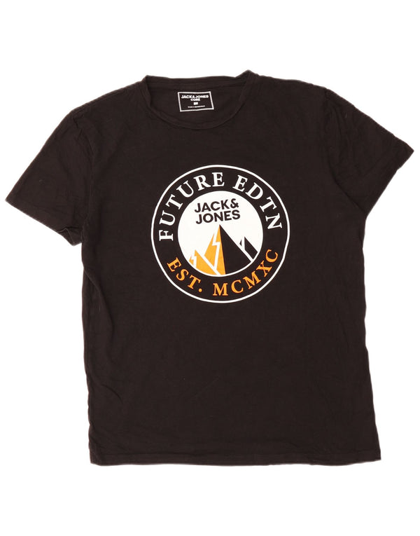 Мужская футболка с рисунком Jack & Jones, большой черный хлопок