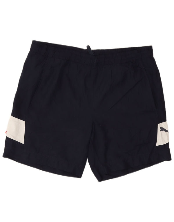 Мужские спортивные шорты Puma, средний темно-синий, полиэстер с цветными блоками