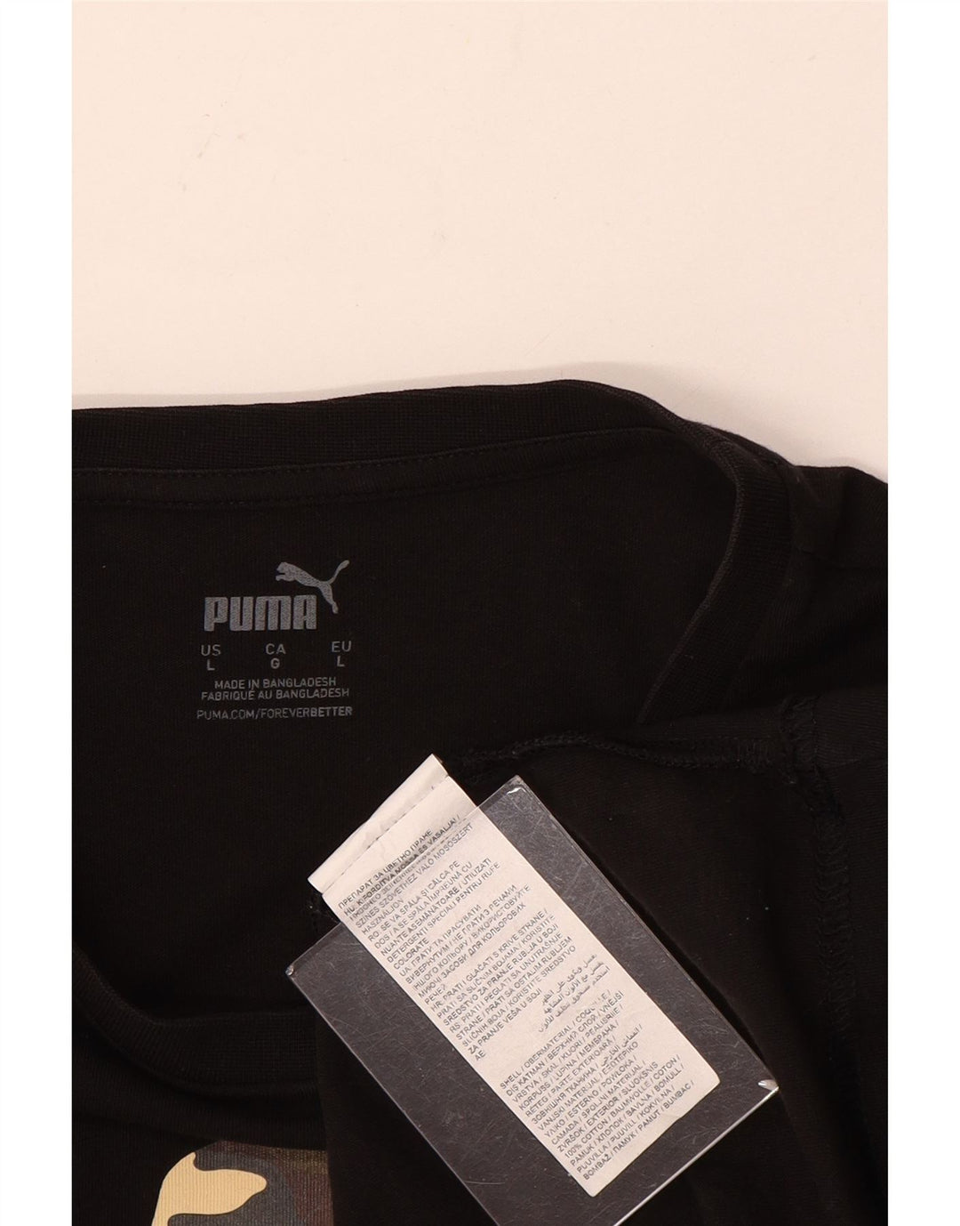 Мужская футболка с рисунком Puma, большая черная хлопковая рубашка