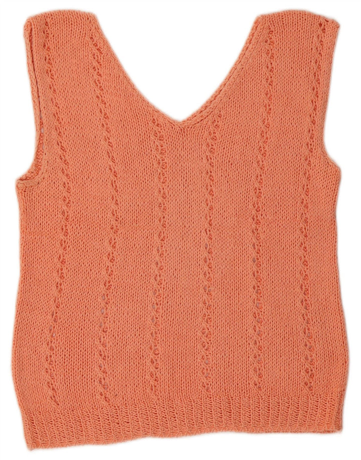 VINTAGE Женская майка без рукавов UK 14 Средний розовый