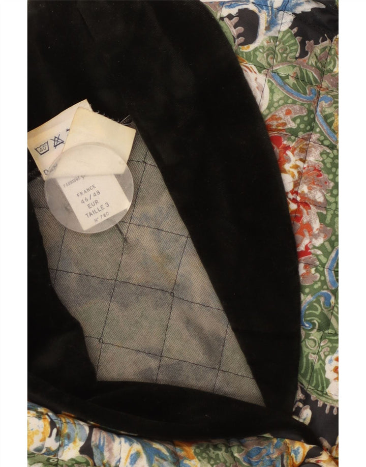 Женская стеганая куртка Damart EU 46/48 XL, разноцветный полиэстер с цветочным принтом