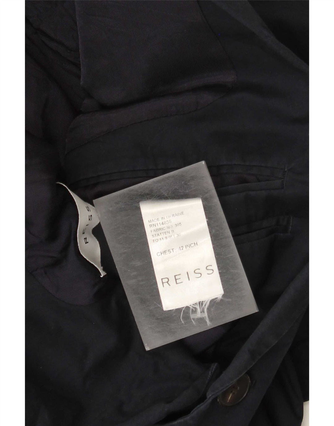 Мужской пиджак Reiss на 2 пуговицах, Великобритания 42 XL, темно-синий, хлопок