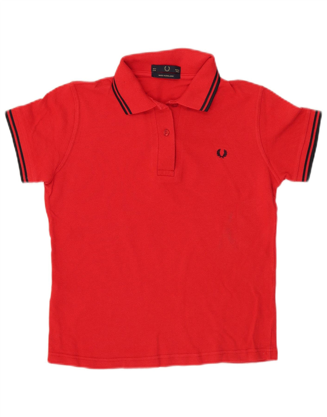 Женская укороченная рубашка-поло Fred Perry UK 8, маленькая красная, хлопковая
