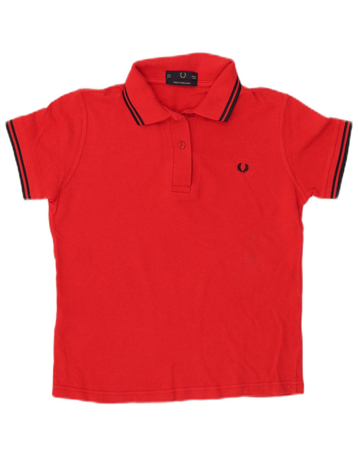 Женская укороченная рубашка-поло Fred Perry UK 8, маленькая красная, хлопковая