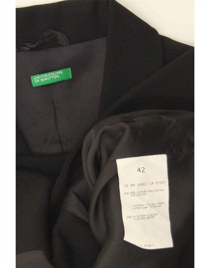 Женский пиджак на 3 пуговицах Benetton IT 42, средний черный, полиэстер