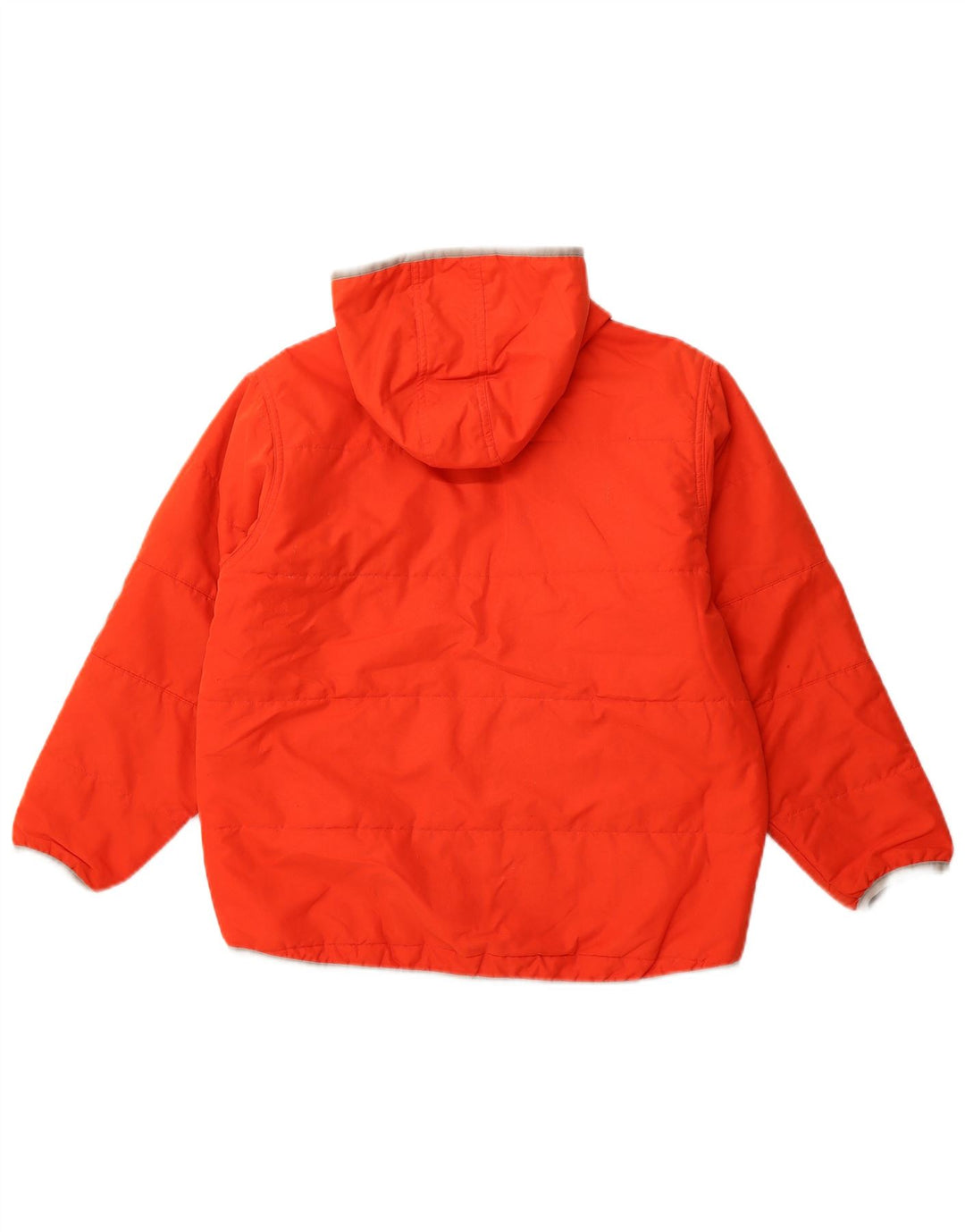 ADIDAS Boys Hooded Windbreaker Jacket 9-10 Years Orange Polyester