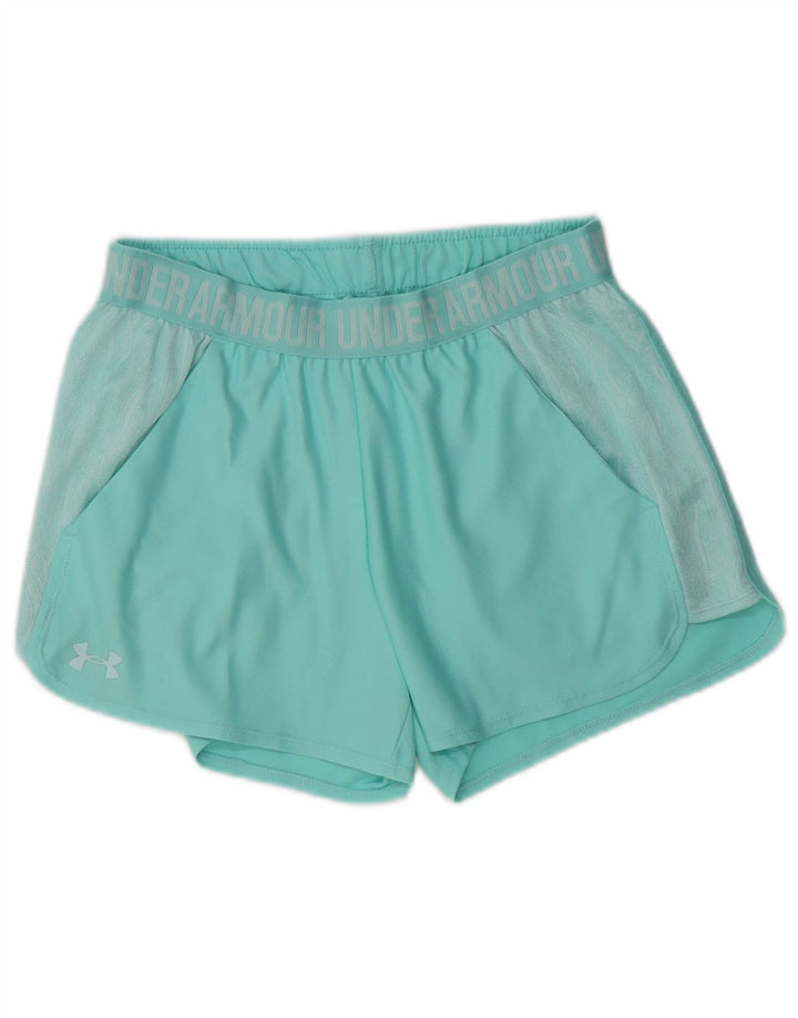 Женские спортивные шорты с графическим рисунком UNDER ARMOR UK 8, маленькие, бирюзовые