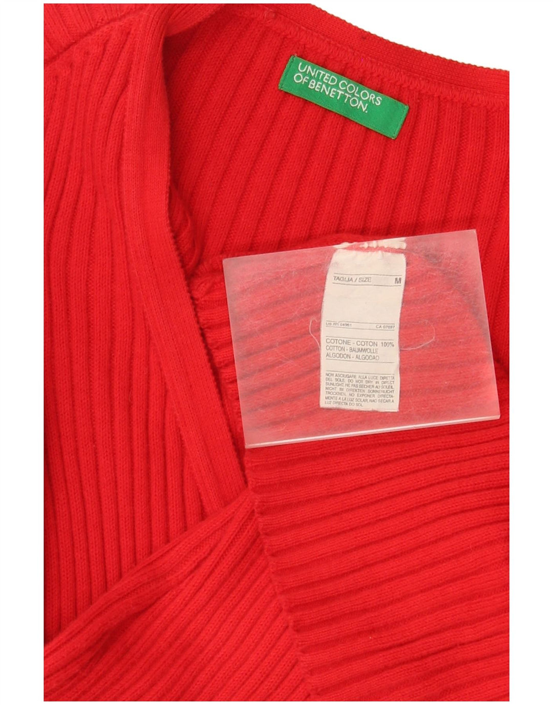 Женский кардиган Benetton UK 12, хлопковый средний красный цвет