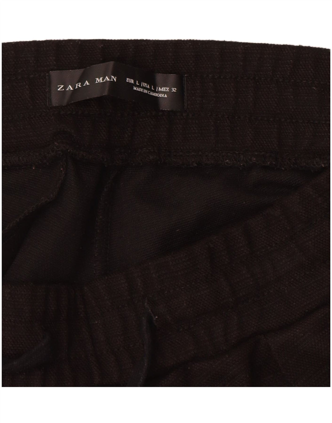 Мужские прямые капри Zara W32 L20, черные, полиэстер, большие размеры