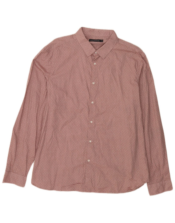 Мужская рубашка French Connection 2XL из хлопка в розовые пятна