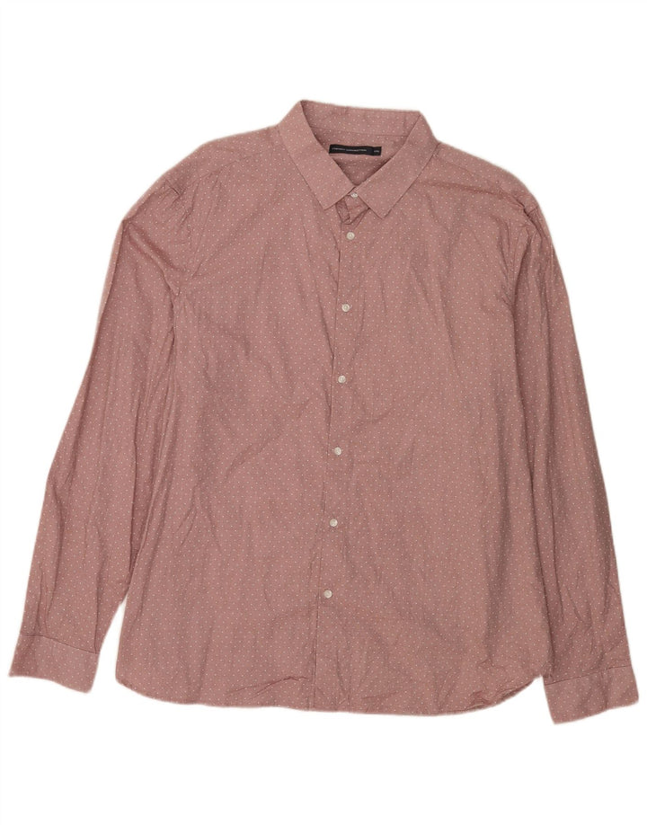 Мужская рубашка French Connection 2XL из хлопка в розовые пятна