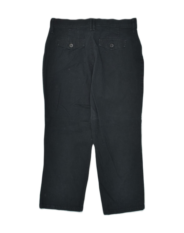 LEE Womens Comfort Fit Straight Cropped Trousers US 8 Medium W31 L24 Black | Vintage Lee | Thrift | Second-Hand Lee | Used Clothing | Messina Hembry 