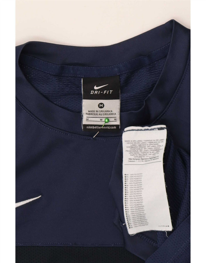 Мужская футболка Nike Dri Fit среднего размера, темно-синий, полиэстер