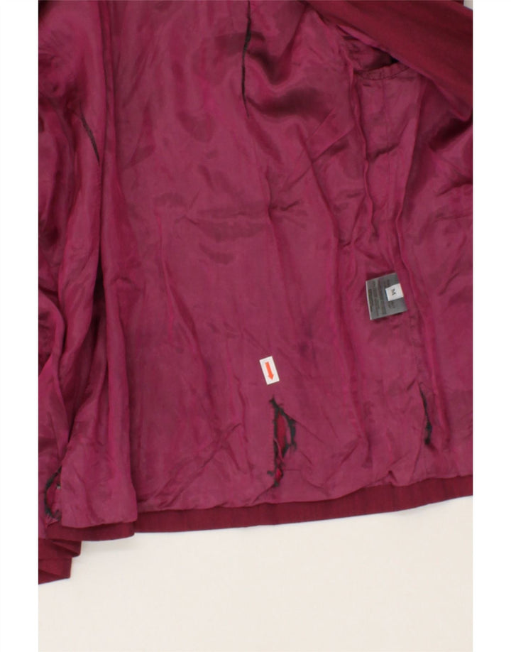 SISLEY Womens 4 Button Blazer Jacket UK 14 Medium Purple Polyester Vintage Sisley and Second-Hand Sisley from Messina Hembry 