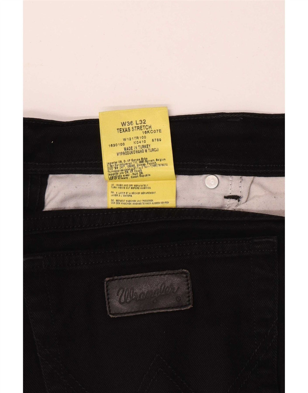 Мужские прямые джинсы Wrangler Texas Stretch W36 L32, черный хлопок