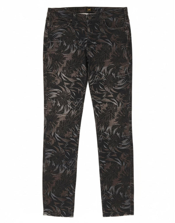Женские джинсы скинни Lee Scarlett W29 L33, черный хлопок с цветочным принтом