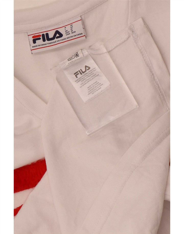 Fila Женская футболка с рисунком Top UK14 Средний Белый Хлопок