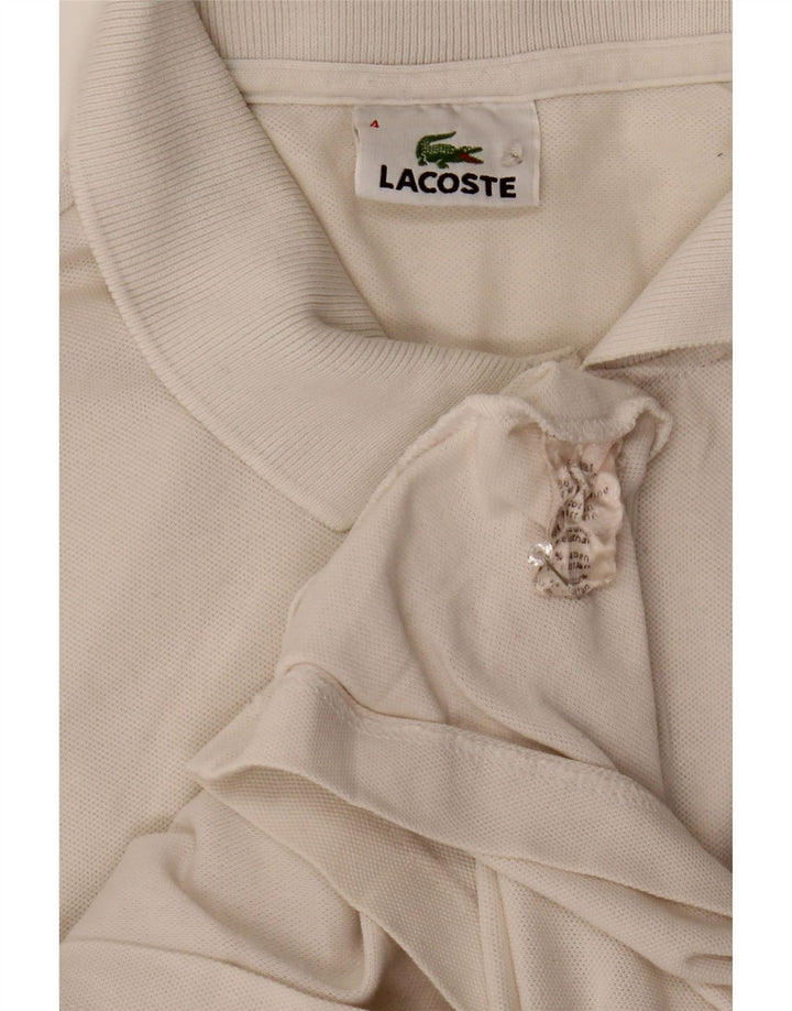 Мужская рубашка-поло Lacoste, размер 4, средний белый хлопок