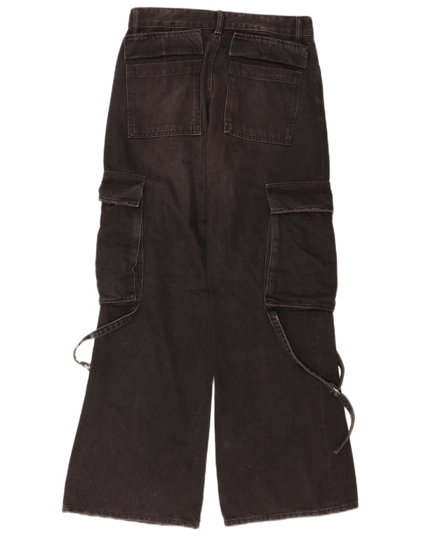 Женские широкие джинсы карго Zara EU 36 XS W26 L31, черные