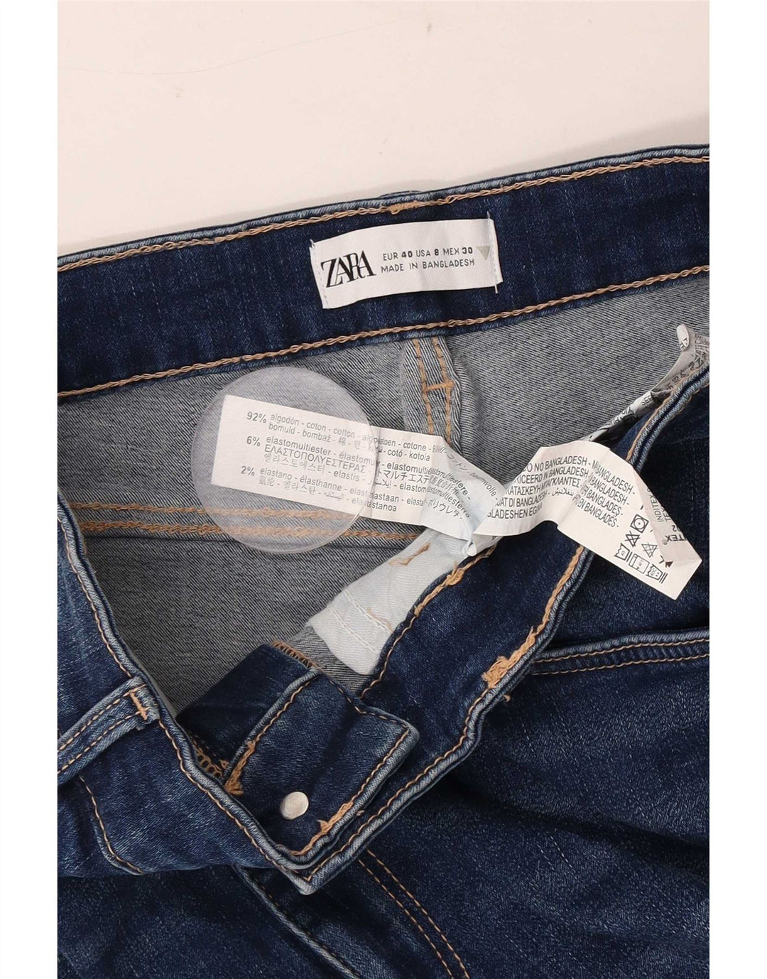 Женские узкие джинсы Zara EU 40 Medium W30 L28 Синие, хлопок