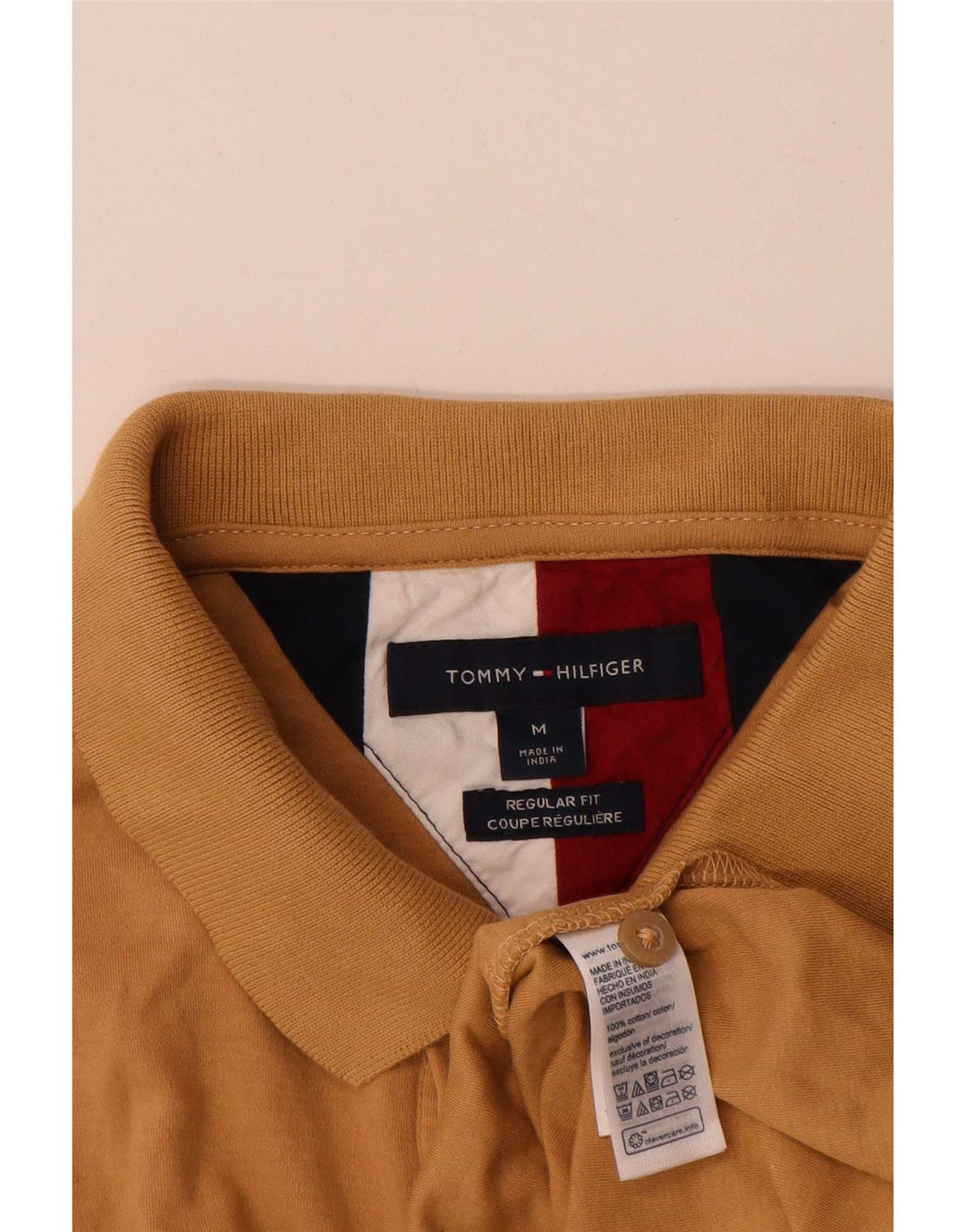 Мужская рубашка-поло обычного кроя Tommy Hilfiger, хлопковый цвет среднего коричневого цвета