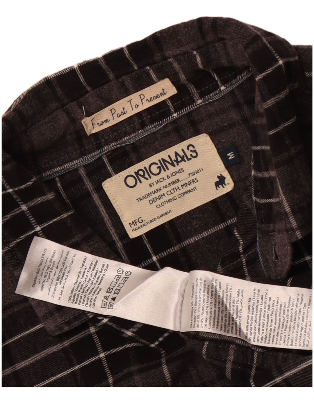 Мужская фланелевая рубашка Jack & Jones среднего серого цвета в клетку, хлопок