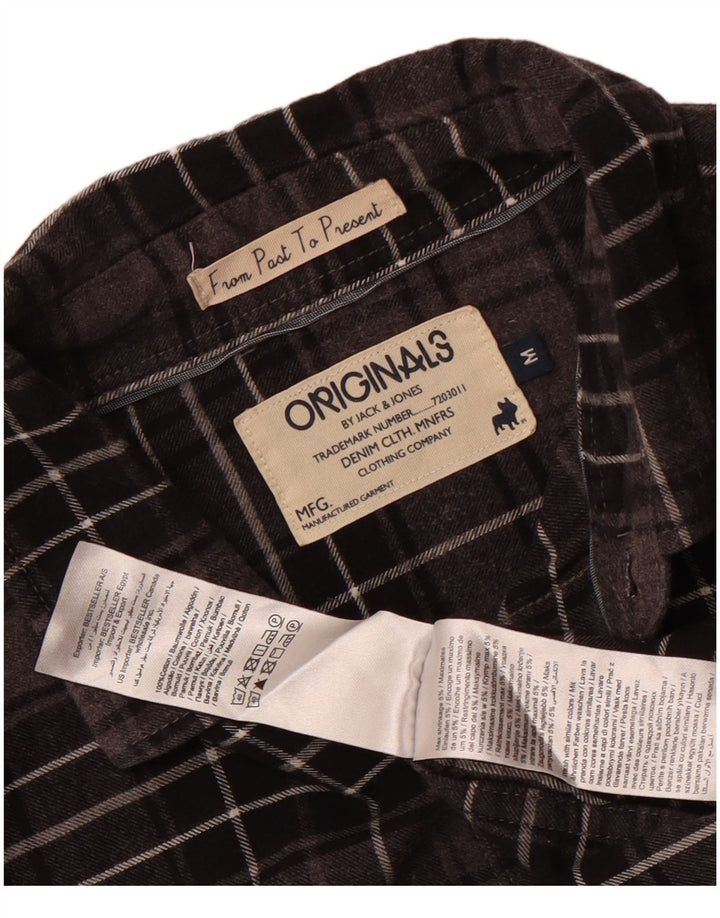 Мужская фланелевая рубашка Jack & Jones среднего серого цвета в клетку, хлопок