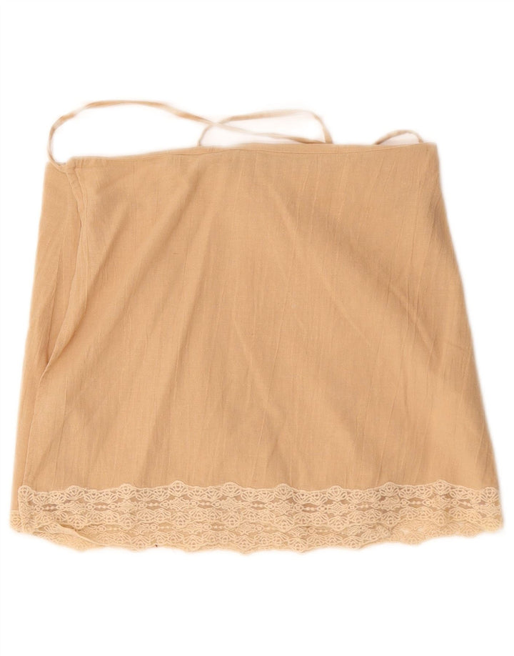 Женская юбка с запахом Zara Medium W30, бежевый хлопок
