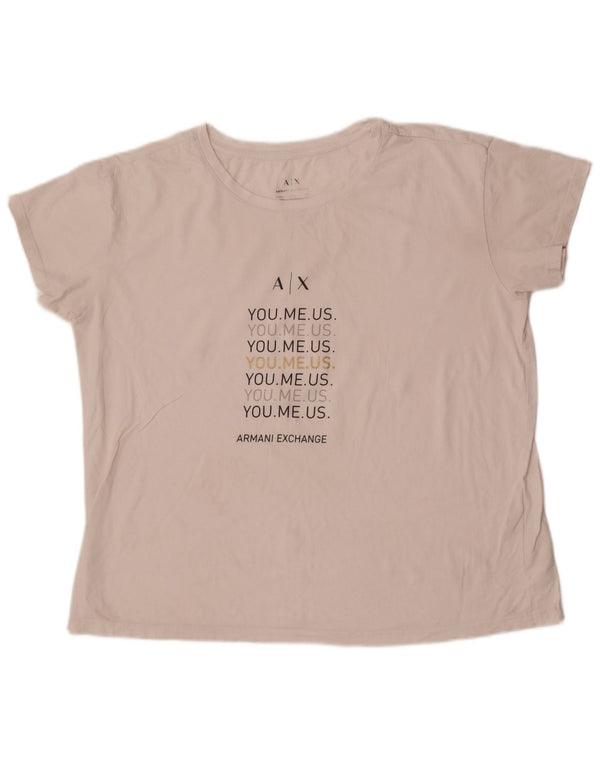 Женская футболка с рисунком Armani Top UK 18 XL, белый хлопок