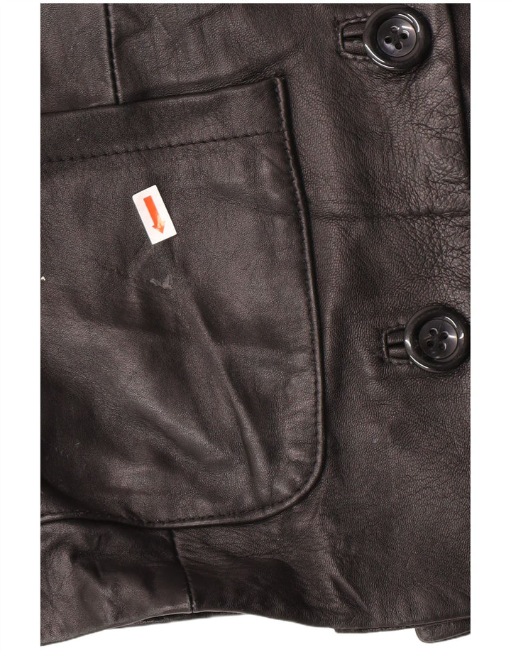 Винтажная женская кожаная куртка IT 44 Medium Black Classic