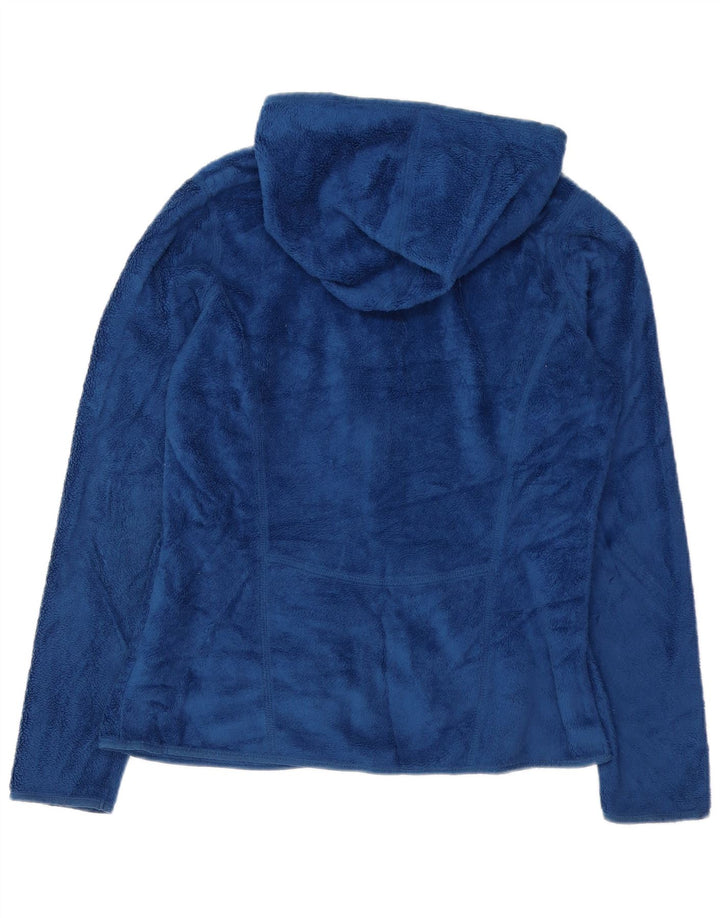 Женская флисовая куртка Eddie Bauer с капюшоном UK 14, средний синий полиэстер
