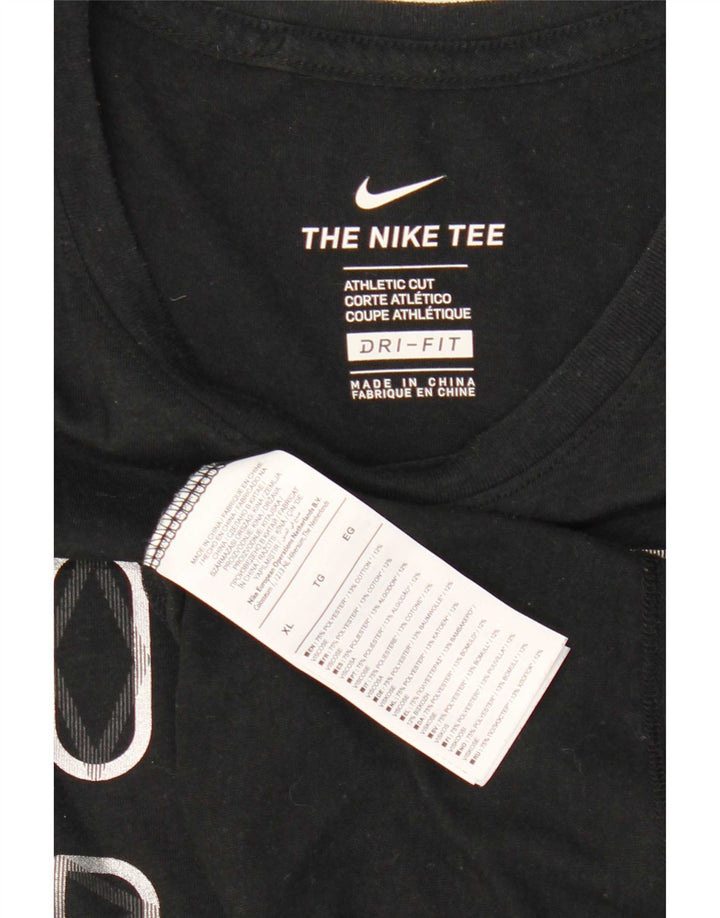 Мужская футболка с рисунком Nike Dri Fit Top XL, черный полиэстер