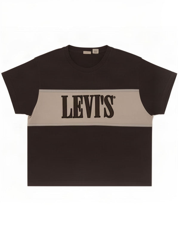 Levi's Womens Oversized Graphic T-Shirt Top UK 10 Small Grey Colourblock