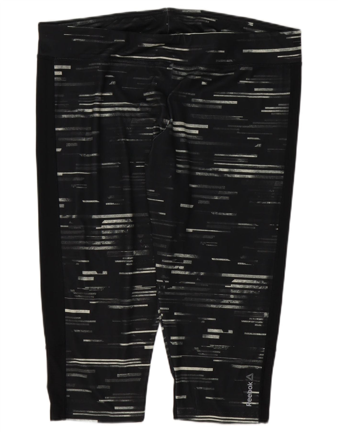 Женские леггинсы-капри Reebok UK 24/26 2XL, полиэстер в черную полоску