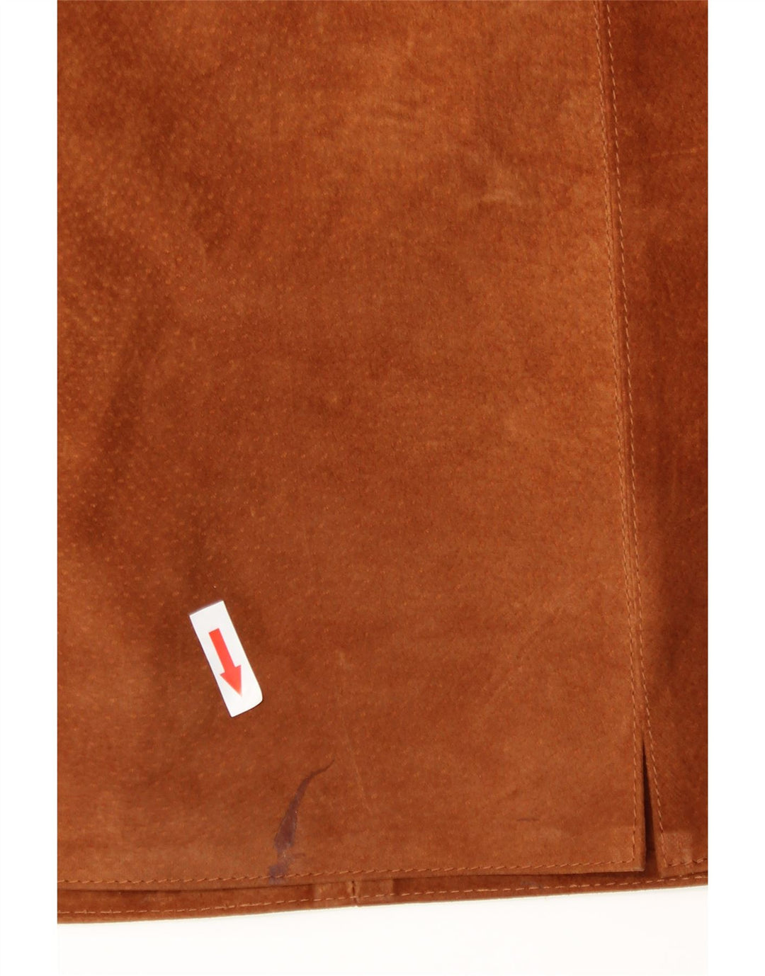 Винтажная женская замшевая юбка W28, кожа среднего коричневого цвета