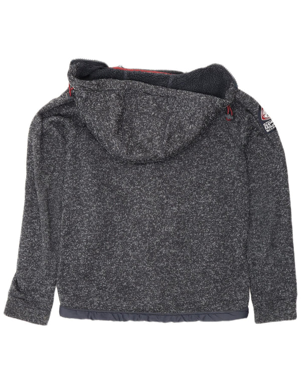 Мужской свитер с капюшоном на молнии Superdry UK 14, средний темно-синий, полиэстер с крапинками