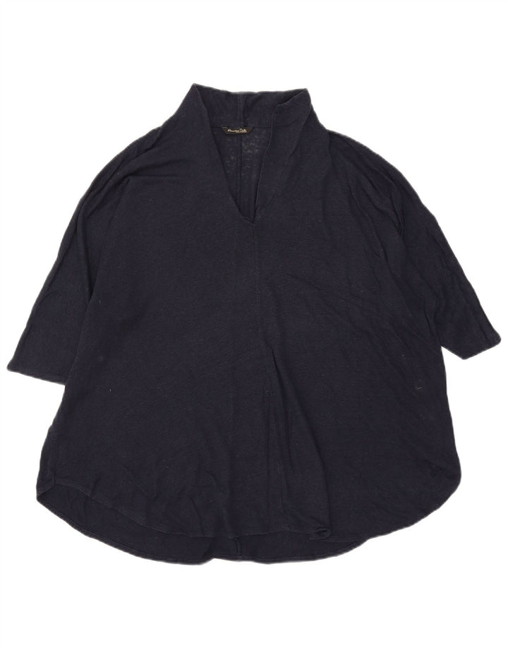 Женская блузка Massimo Dutti Top UK 18 XL Темно-синий лен